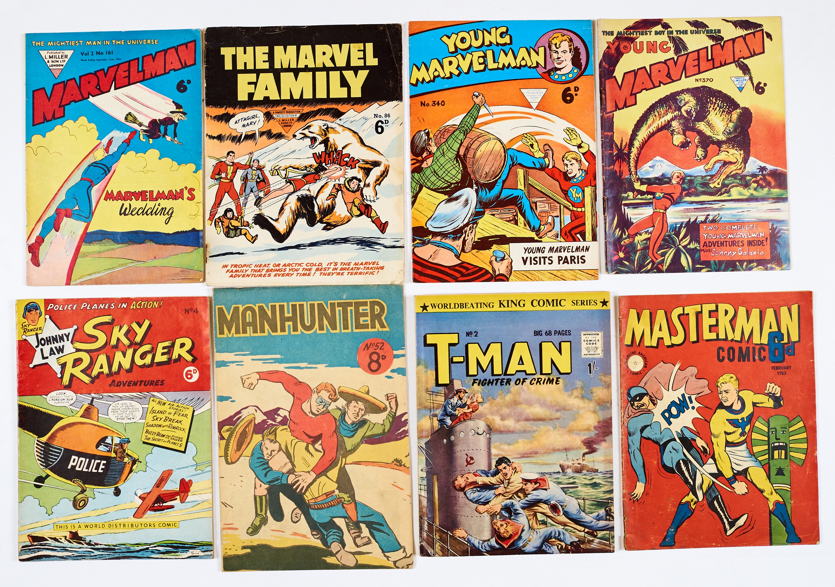 Marvelman Vol 2: No 161 (1956), Marvelman Family 86, Young Marvelman 340, 370, Manhunter 52,