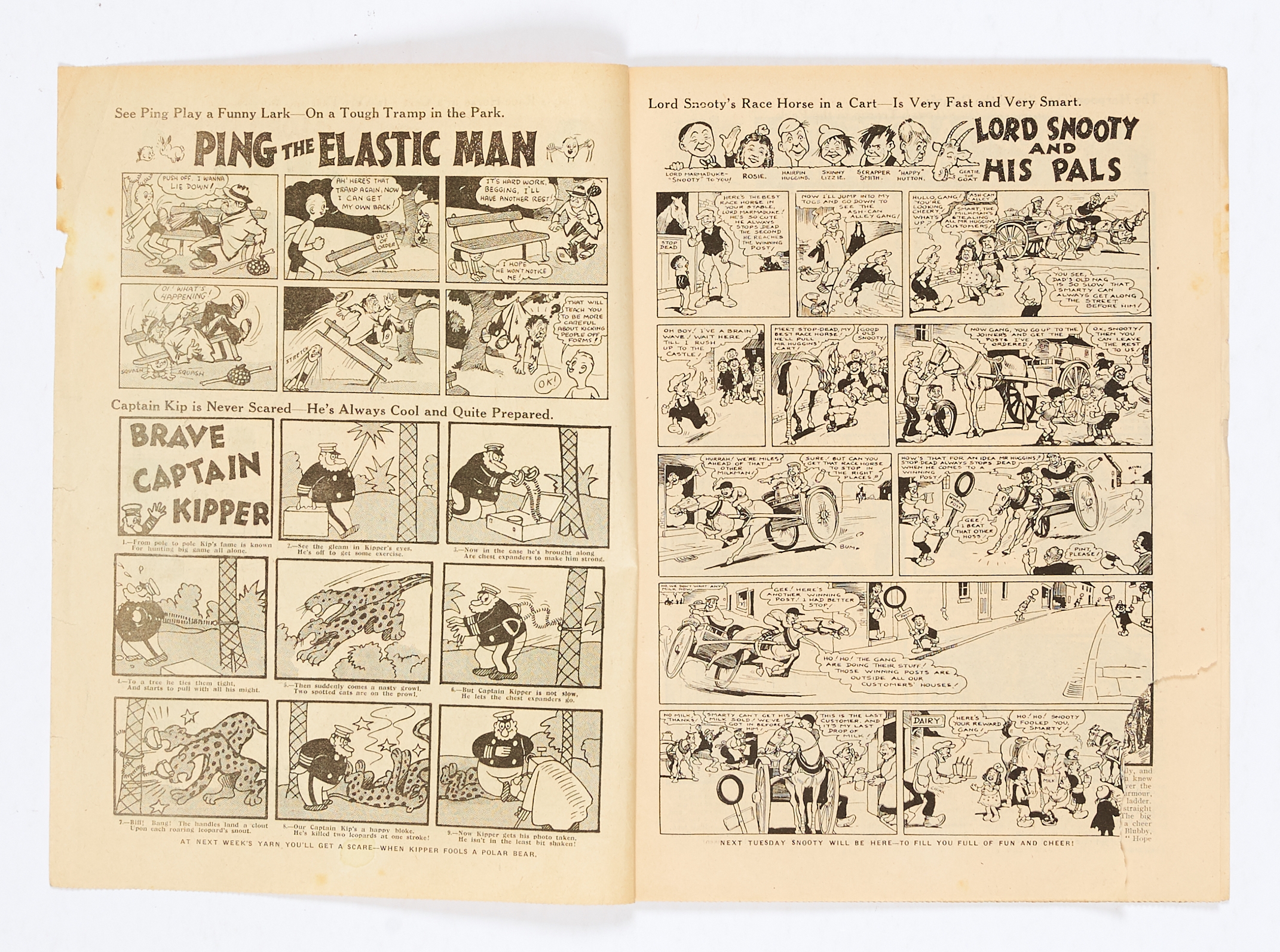 Beano No 17 (1938). Bright covers, small piece out of RH cover overhang, Pg 3 lower margin piece - Image 2 of 2