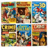 Golden Age low grade mix (1950-55). Authentic Police Cases 8, Captain Gallant 1, Crime Must Lose