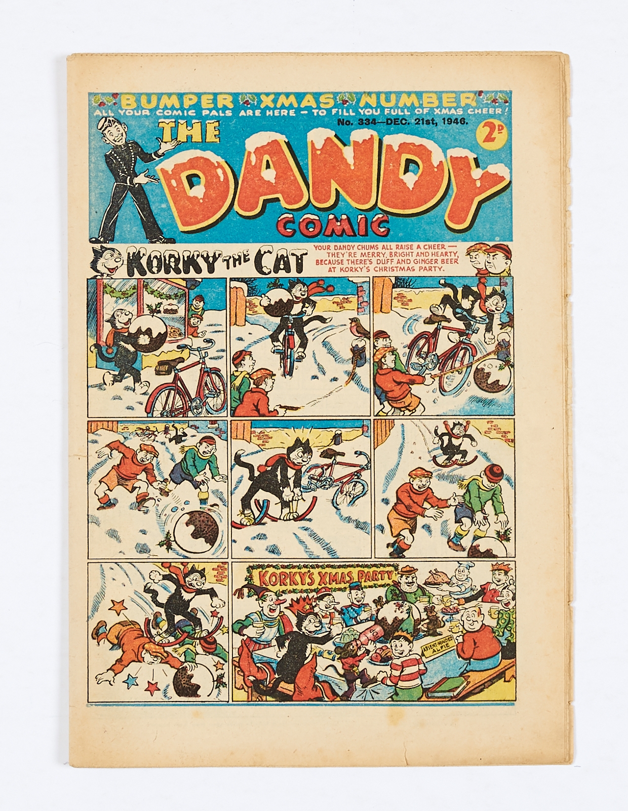 Dandy 334 (1946) Bumper Xmas Number [fn]. With Dandy 335 (1947) New Year [vg+] (2)