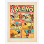 Beano 18 (1938). Bright cover colours with back page foxing by spine. Cream/light tan pages [fn]