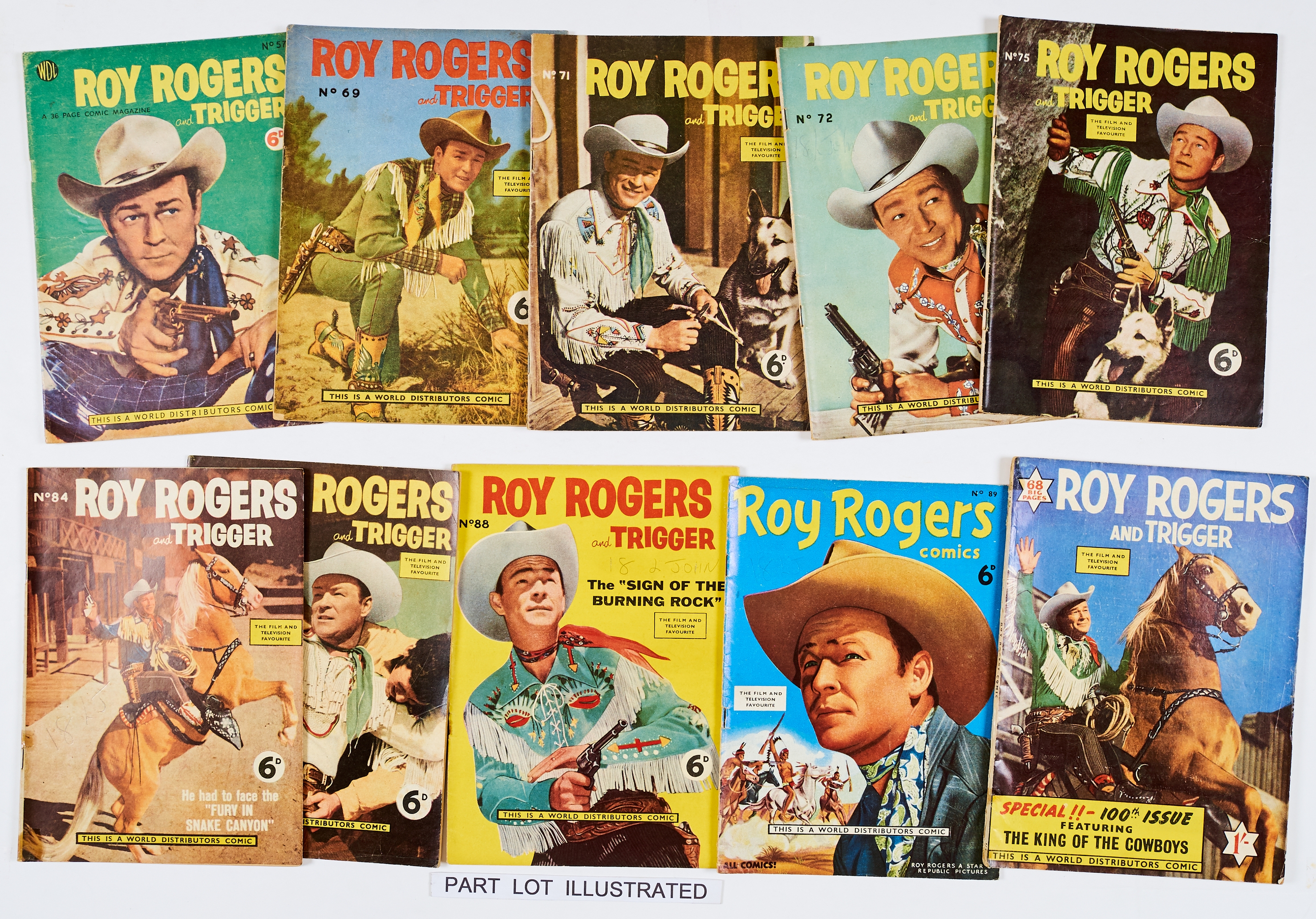 Roy Rogers (WDL 1950s) 51-100. 6 issues [gd], balance [vg/fn+] (50)