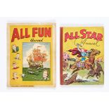 All Fun Annual (1946 Soloway) with All Star Annual (1945). 'Hal Foster' style comic strips
