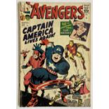 Avengers 4 (1964). Back cover illustration shows centrefold ½ ins overlap, off white pages [vg].