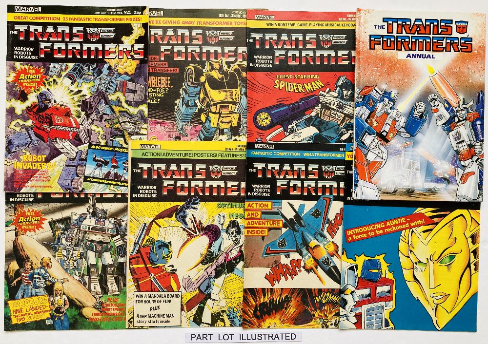 Transformers (1985-86 Marvel Comics Ltd) 1-25 with Annuals 1-3 and Transformers The Movie Winter