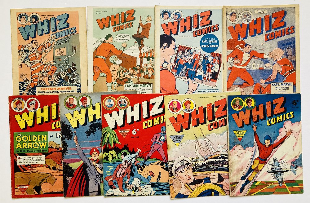 Whiz Comics (1940s-50s L Miller) 60, 63, n.n., 72, 103, 104, 113, 115, 130. The first four are pilot