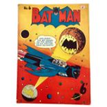 Batman 6 (1950 K.G. Murray Oz reprint). Bright cover, light tan pages, 2 ins lower spine split,