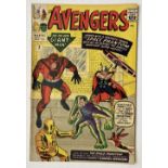 Avengers 2 (1963). Cream pages. Back cover illustration shows centrefold overlap. Off-white pages [