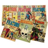 Feature Comics (1942-47) 63, 89, 91, 114. With Kid Eternity 15 taped spine (1949) and T-Man 38 (