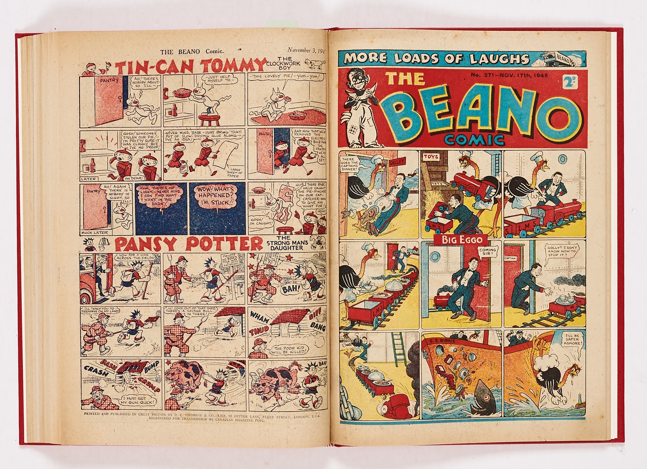 Beano (1945) 249-274. Complete year in bound volume. Propaganda war issues. First 'Six Brands for - Image 2 of 3