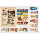 Fantastic No 1 (1967) wfg Fantastic Pennant Wallet and all 8 cut-out colour pennants: Amazing
