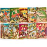 Canadian Double 'A' Comics (1940s). Freelance 33, 34, Grand Slam 54, 55, 56, Robin Hood 32 (x2), 33,