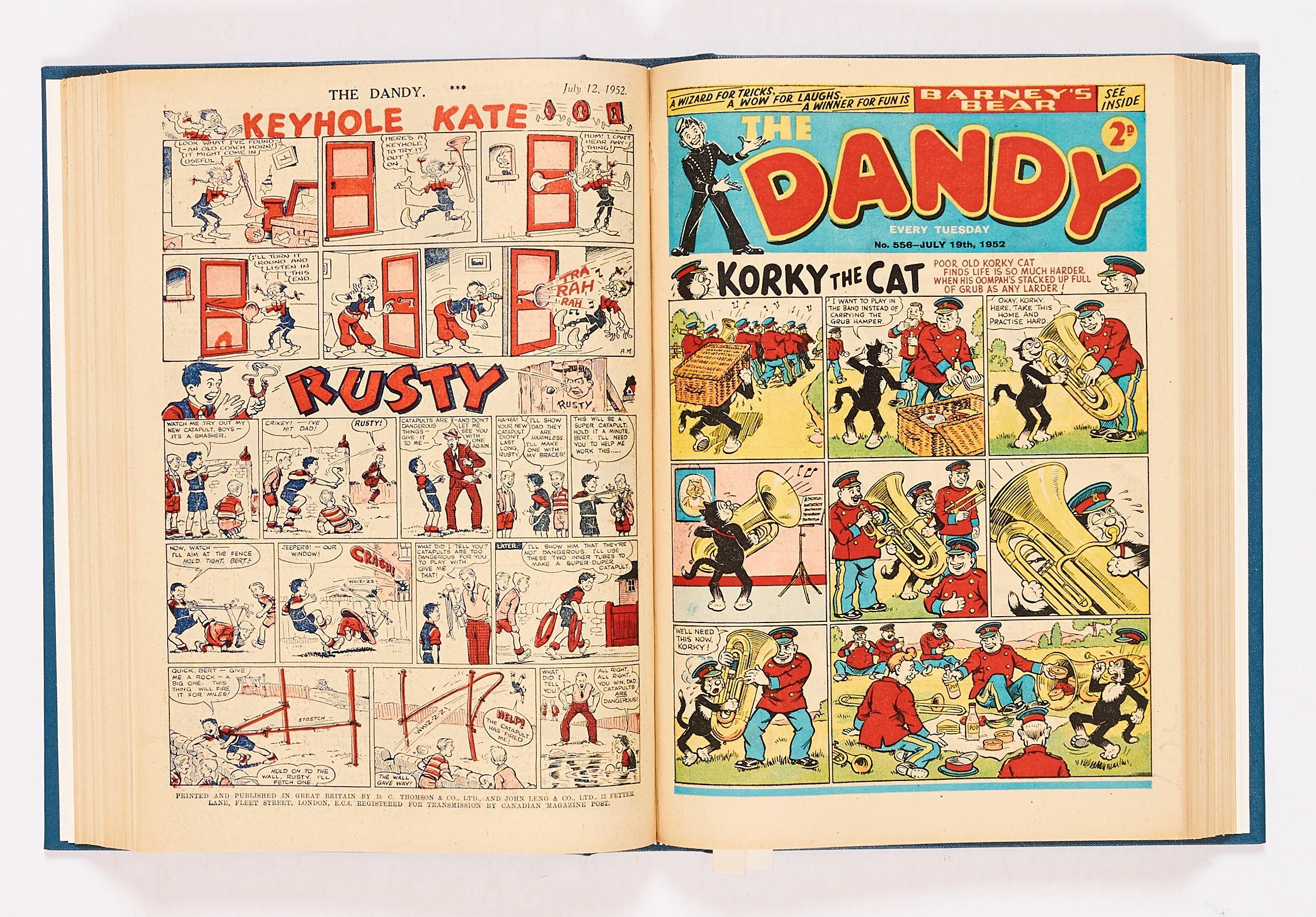 Dandy (1952) 528-579. Complete year in bound volume. Keyhole Kate rare front cover story with - Image 2 of 4