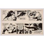 Garth: The Beast of Ultor. 2 original consecutive artworks (1974) drawn and signed by Frank