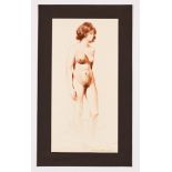 Angela Mansi nude study drawn and signed by Frank Bellamy (mid 60s). During this time Frank