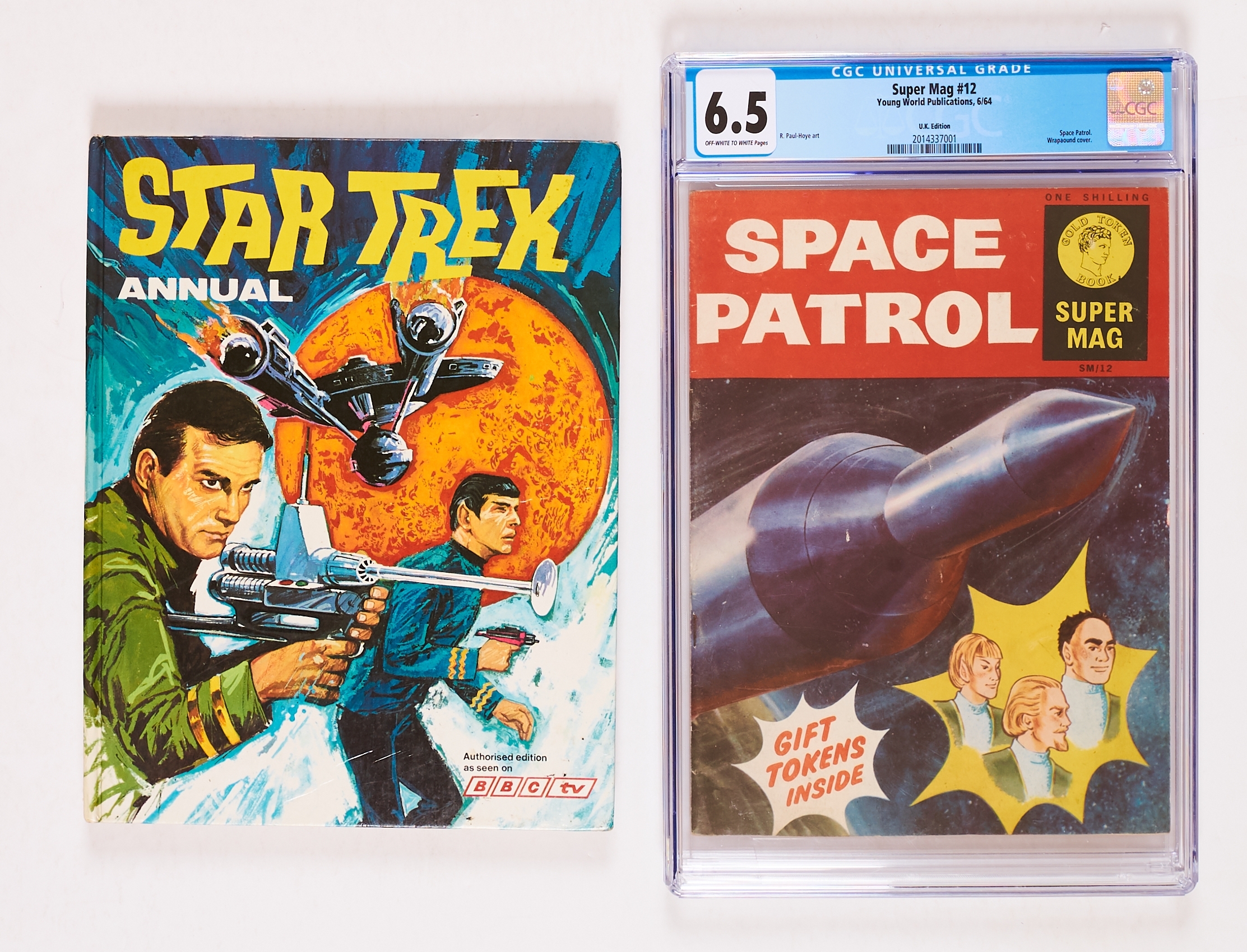 Super Mag No 12 Space Patrol (1964) Young World Publications. CGC 6.5 with Star Trek Annual 2 (1970)