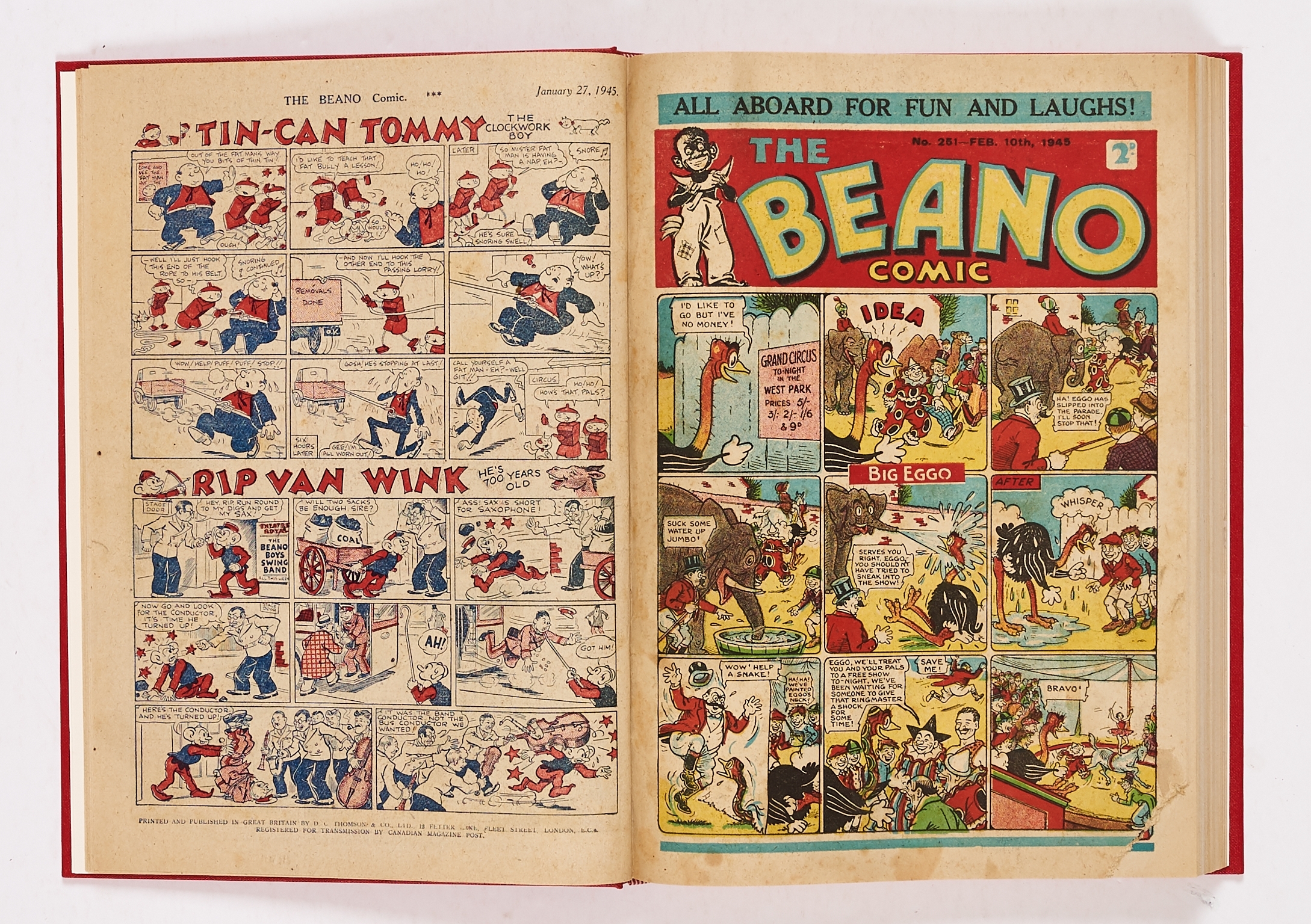 Beano (1945) 249-274. Complete year in bound volume. Propaganda war issues. First 'Six Brands for - Image 3 of 3