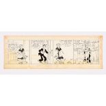 Blondie and Dagwood original artwork comic strip (1953) signed by artist, Chic Young. Indian ink