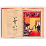 Hotspur (1933) 2-18 in bound volume. No 2: spots and wear to rear pages [vg-], No 3: Cover has 2"