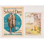 School Days 72 (1930) wfg coloured art plate of 'Christopher Robin at the Enchanted Place' by E.H.