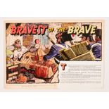 Bravest of the Brave original double-page artwork (1956) drawn and painted by Denis McLoughlin. From