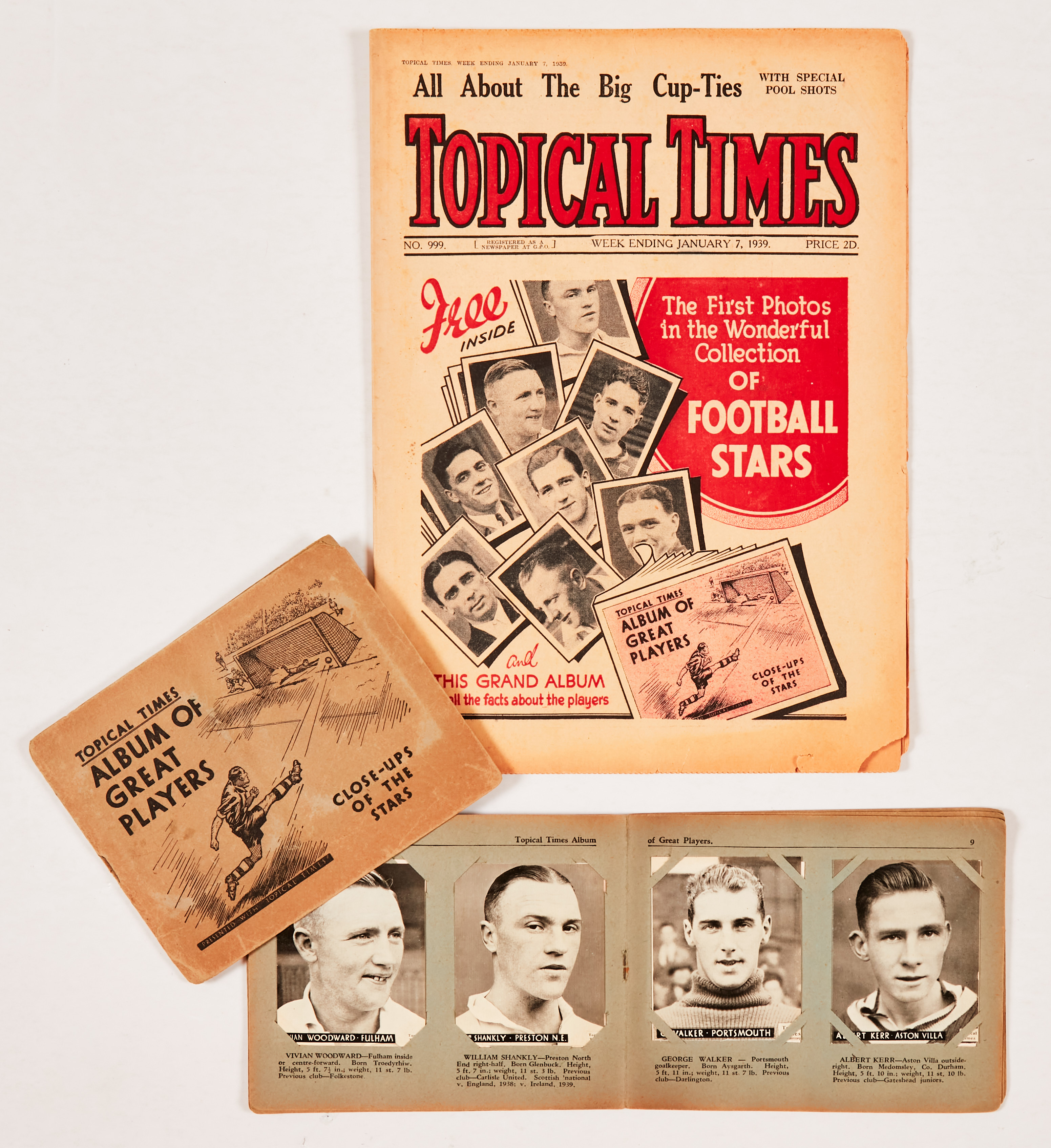 Topical Times No 999 (1939) wfg Album of Great Football Players complete with 22 inserts including