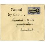1940's cover to Manchester, franked 3d black & ultramarine, cancelled by an Ascension c.d.s. & bears