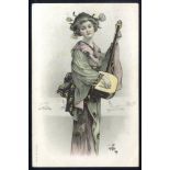 MUSIC attractive group of early musical cards, all neatly mounted up for display entitled 'if