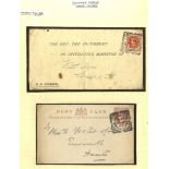 SUSSEX - CHICHESTER QV-KGVI collection on leaves of covers & cards with a range of duplex cancels,