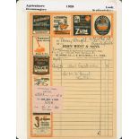 INVOICES & RECEIPTS attractive collection neatly presented on leaves in protectors of mainly