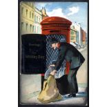 POSTMEN/POST BOXES attractive collection mounted on leaves showing a good variety of cards depicting