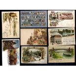 GRUSS AUS album of 240 cards incl. both U & unused from around Europe. Attractive scenes.