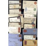 1840's-1950's COVER ASSORTMENT incl. QV S.T.O stationery uprated to Germany, 1892 Hoster on 1d