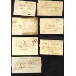 BRISTOL postal history collection on leaves incl. 1771 Bristol 'B,' another on a front, 1787