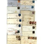 ACCUMULATION of over 350 covers from pre stamp (various marks), 1d black covers (3), odd 1841 1d red