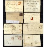 ABERDEENSHIRE pre-stamp covers with a fine variety of s/line town marks, boxed & circular mileages