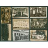 WWI album of cards of British, French & German incl. hospitals, nurses & wounded, Red Cross, Edith