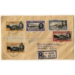 1952 Jan 3rd registered covers (2) both addressed to Zanzibar, first franked ½d, 1d black &