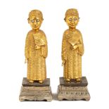 Pair of Gold, Silver and Gemstone Standing Court Figures