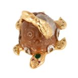 Russian 18kt Gold Turtle Brooch