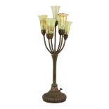 Tiffany Studios, NY Upright Seven Light Lily Table Lamp