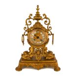 French Gilt Bronze Mantle Clock