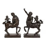 Pair of Bronze Centour Figures