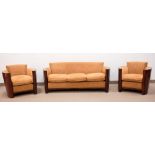 Art Deco Style Sofa and Club Chairs