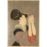 Kitagawa Utamaro (Japanese, 1753-1806), "Fumi-yomi" Reading a Letter
