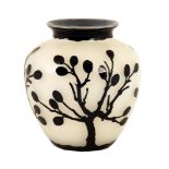 Steuben Mirror Black Over Alabaster Vase