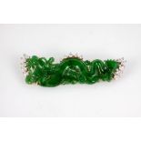 Jadeite, Gold and Diamond Dragon Brooch