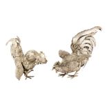 Continental Sterling Silver Table Roosters