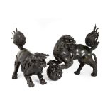 Pair Japanese Bronze Shi Shi Dogs