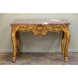 Italian Marble Top Consol Table